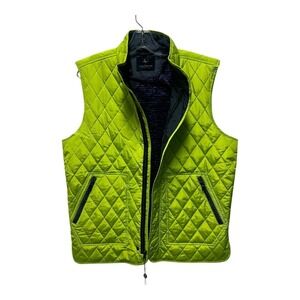 Taylor Byrd Insulated Vest Men's Medium Quilted Neon Green Gorpcore Waterproof